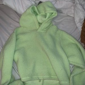Green Cropped Hoodie
